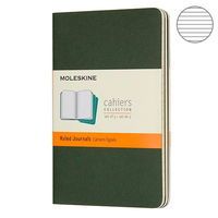 3 блокнота Moleskine Cahier маленьких зеленых CH011K15